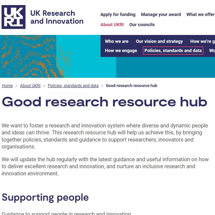 UKRI Good research resource hub